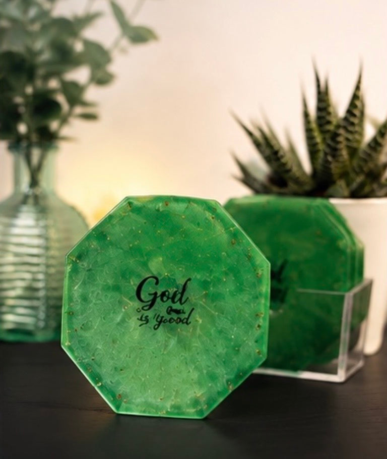 Emerald Faith scripture Coasters (octagon)